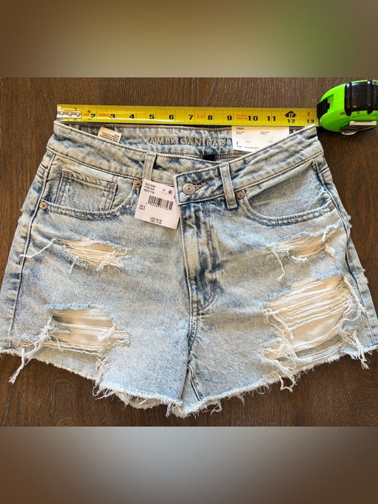 American Eagle Outfitters Pants - American Eagle Outfitters Light Wash Distressed Denim “Mom Shorts”